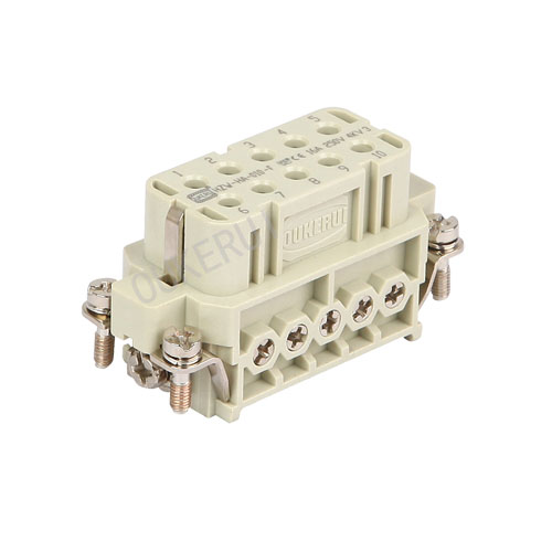 10 pinos 16A 250V conector fêmea de inserção pesada