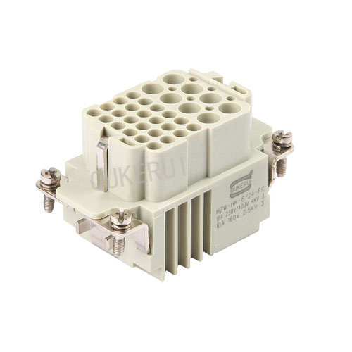 8/24 pinos 400 V conector fêmea de inserção pesada